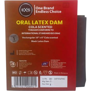EXS Condoms Oral Latex Dams Flavoured Cola 1pc