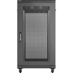 Lanberg Rack Cabinet 19" Free-Standing 22U/600X1200 (FlAT Pack) With Mesh Door Black (FF01-6222-23B) - TechnoGear