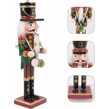 DAMPOD SHOP Louskáček dřevěná vánoční figurka vojáka s bubnem 30 x 8 cm