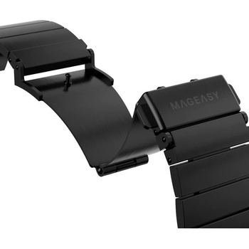 Mageasy Стоманена, неръждаема каишка за Apple Watch 38мм, 40мм, 41мм, 42мм (2024) - Mageasy Maestro Stainless Steel Band (черен) (MAW801034BK22)