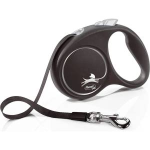 flexi Black Design повод S до 15кг, 5м лента - черно