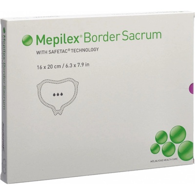 MOLNLYCKE Mepilex Border Sacrum 16 x 20 Obväz na použitie okolo krížovej kosti 5 ks TOW019911