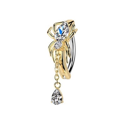 Šperky4U Zlacený piercing do pupíku pavouk WP0111-GD