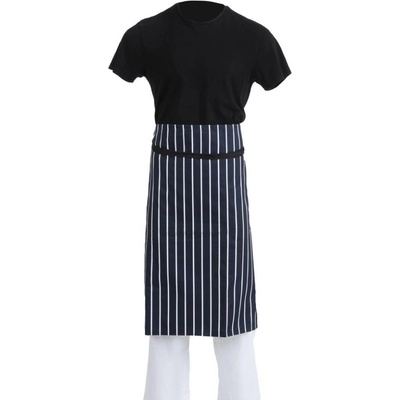 Whites Chefs Clothing zástěra do pasu s motivem řeznického proužku modrobílá