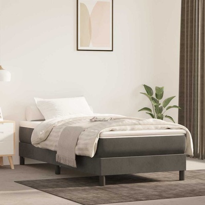 vidaXL Матрак покет пружини, за деца, средна твърдост, тъмносив, 80x160 см, кадифе (4016547)