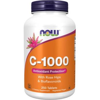 Image 1 of NOW Vitamin C-1000 / with Rose Hips + Bioflavonoids [250 Таблетки]