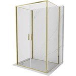 Mexen Exo-B Duo 3S душ кабина с 3 стени, отваряема, 110 x 75 см, прозрачна, златна (814-110-075-50-00-3S)