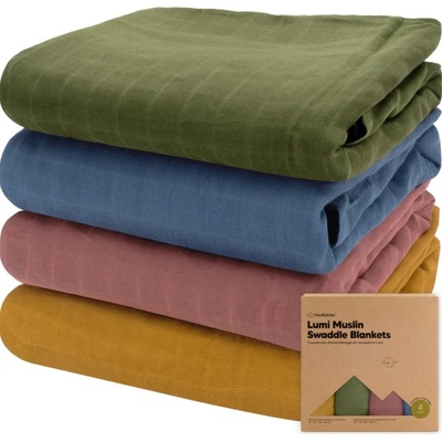 Бебешки Муселинови Пелени/Завивки 120 х 120см 4 бр. KeaBabies (KB-LMSB-COR)