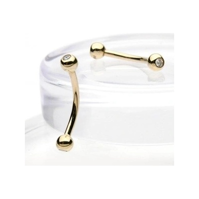Šperky4U zlatý piercing do obočí ZL01108-1208-YG