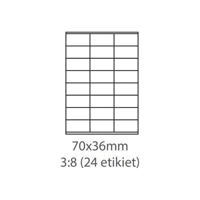 etikety ECODATA Samolepiace 70x36 univerzálne biele 24ks/A4 (100 listov A4/bal.) ECO-07003602