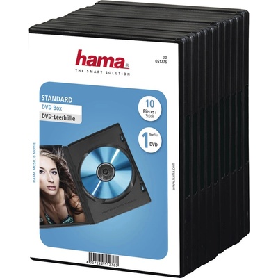 HAMA Obal na 1 DVD, čierny, balenie 10 ks - 00051276