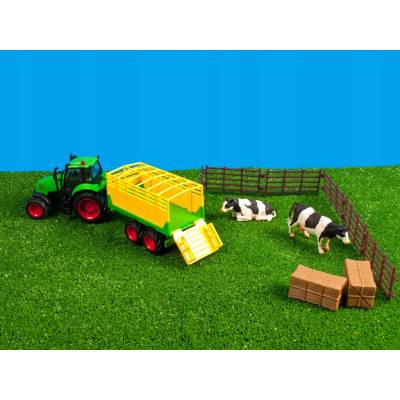 Kids Globe Farma traktor 2 krávy plot