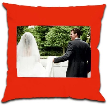 Image 1 of Възглавница - Червен квадрат - с Ваша снимка