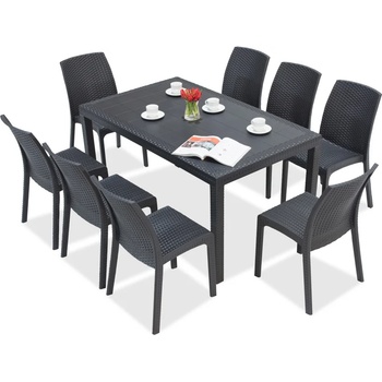 BICA Техноратанови мебели Houston/Virginia, антрацит за 8 души Bica (BC9094NT-8x9095ANT)