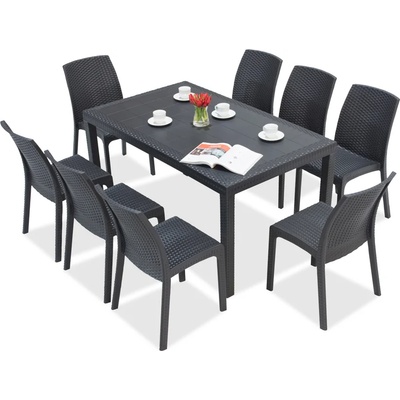 BICA Техноратанови мебели Houston/Virginia, антрацит за 8 души Bica (BC9094NT-8x9095ANT)