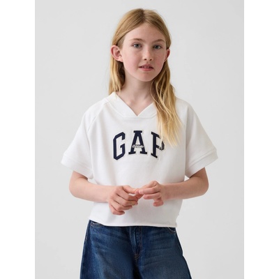 GAP detská mikina s krátkym rukávom a logom VintageSoft biela