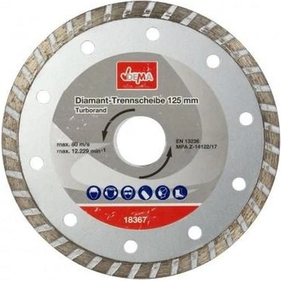 Dema Diamantový rezný kotúč Turbo 125 mm DDT125T