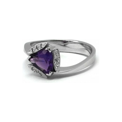 Diamantový prsten s fialovým ametystem J-20641-12
