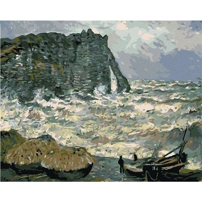 Zuty Malování Podle Čísel Příboj V Étretat Claude Monet 80 x 100 Cm Plátno