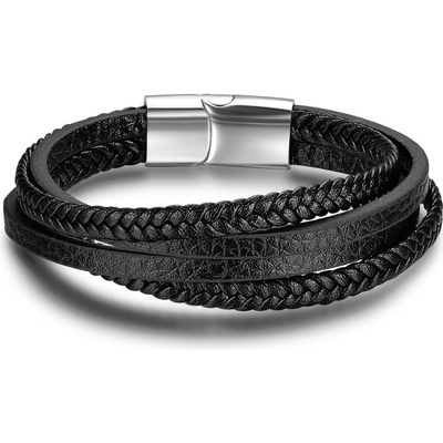 Daniel Dawson pánský náramek Moretti kůže chirurgická ocel černá NR1069