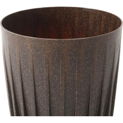 HowHomely plastový květináč STRIPPED ECO 46X39 CM TMAVĚHNĚDÁ