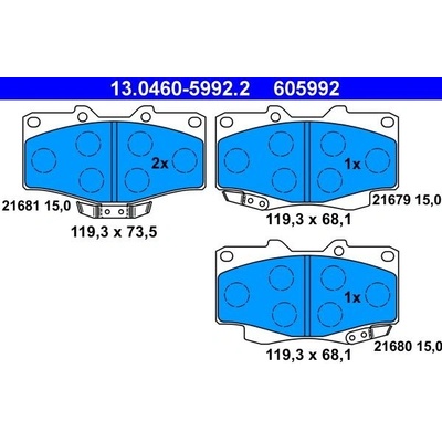 Sada brzdových destiček, kotoučová brzda ATE 13.0460-5992.2 13.0460-5992.2
