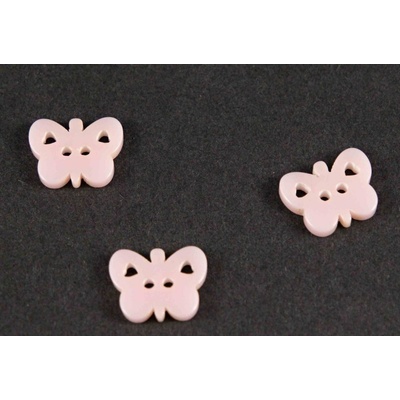 Motýlik - knoflík - svetlo ružová - rozmery 1 cm x 1,3 cm