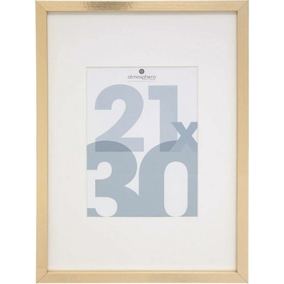 Zlatý závěsný fotorámeček 21x30 Atmosphera Wood slim na zeď elegantní