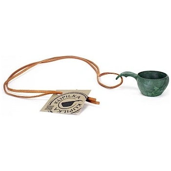 KUPILKA Купилка eco мерителна чаша с кожена връвчица 15 мл, зелена (k1g)