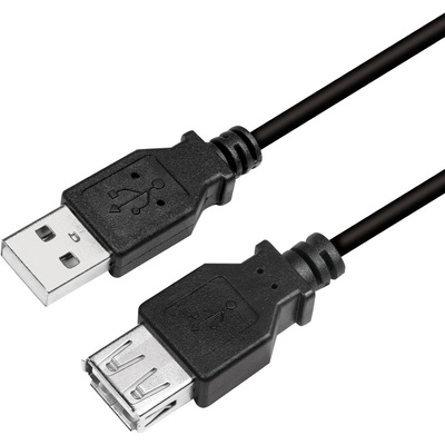 Logilink CU0010B USB 2.0, USB A zásuvka, USB A vidlice, niklovaný, 2m, černý