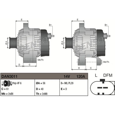 Alternátor DENSO DAN3011