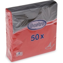 Gastro 86501 servítky 2V červené 50ks 33x33cm