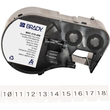 Brady M4C-318-498 / 170783, 8.08 mm x 4.88 m, Винил, черен печат / бял фон (170783)