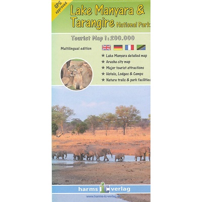mapa Lake Manyara,Tarangire NP 1:200 t.