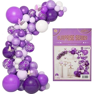bHome Velká sada balónků na girlandu fialovo-černo-bílá