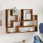 vidaXL Стенен рафт Монтиране на стена Старо дърво 96 x 12 x 64 см (879639)