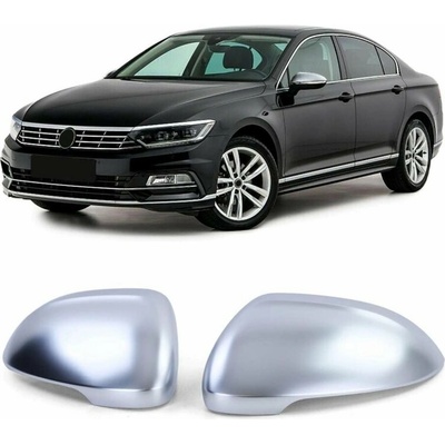 Plastové kryty zpětných zrcátek Volkswagen Passat B8 – stříbrné matné (bez asistenta) | Zboží Auto