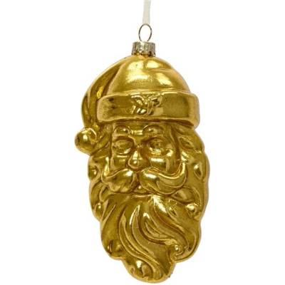 Decoris NENURODYTA_V Hračka na vánoční stromeček Santa, zlatá, polystyren