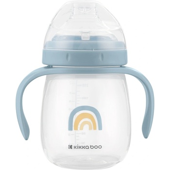 KikkaBoo Преходна чаша KikkaBoo - Stripy Friends, 240 ml, светлосиня (31302030107)