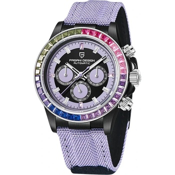 Pagani Мъжки часовник Pagani Design Immix, Механичен, Хронограф, Лилав (PD-1732-PURPLE)