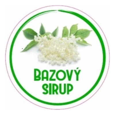 Samolepka na fľašu BAZOVÝ SIRUP (12ks)