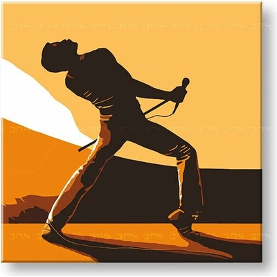 Ručne maľovaný POP Art obraz FREDDIE MERCURY - 100x100 cm