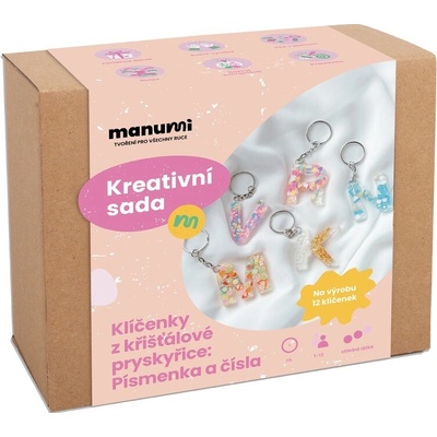 Manumi kreativní sada na výrobu přívěsků z křišťálové pryskyřice s motivy písmenek a číslic