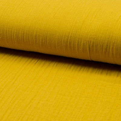 Mušelín/dvojitá gázovina pampeliškově žlutá, š.140