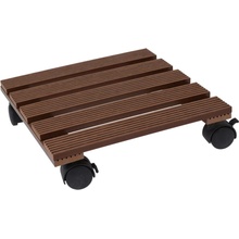 PROGARDEN Podstavec pod květináč s kolečky 29X29cm hnědý KO-X64000070