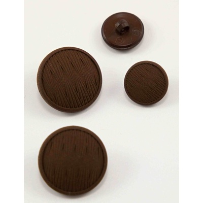 Gombík so spodným prišitím - hnedý - priemer 2,7 cm