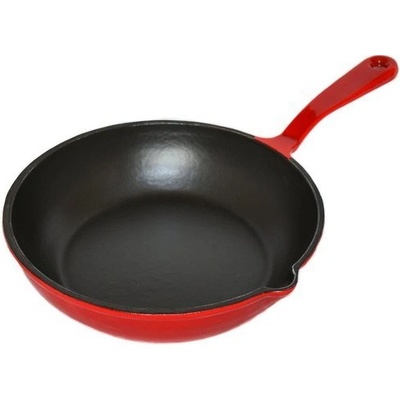 Český smalt GOURMETINA Litinová smaltovaná pánev TEREZA stínově červená/black edition 21 cm