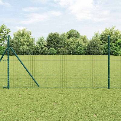OMAXI Euro plotové kotvení 25 x 1 m Ocel potažená PVC Zelená Síťovina 236739