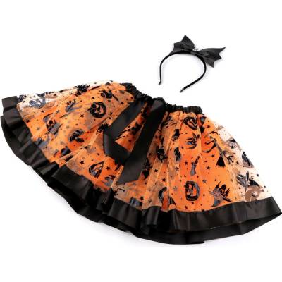 Karnevalový kostým - Halloween, čarodějnice oranžová 1 sada