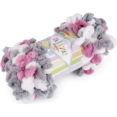 Pletací příze Alize Puffy color 100 g Varianta: 6 (6070) fialovorůžová, Balení: 1 ks 49453/120177/229704